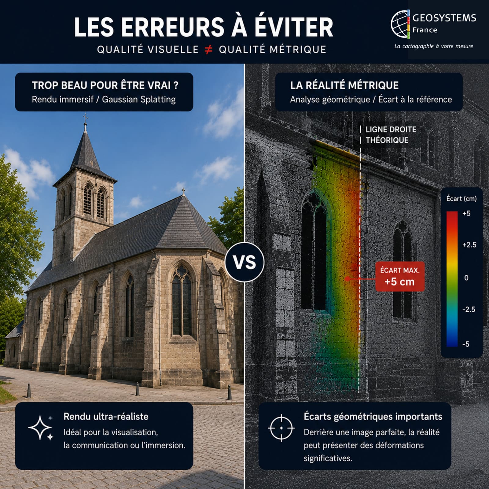 Schéma qualité visuelle vs qualité métrique