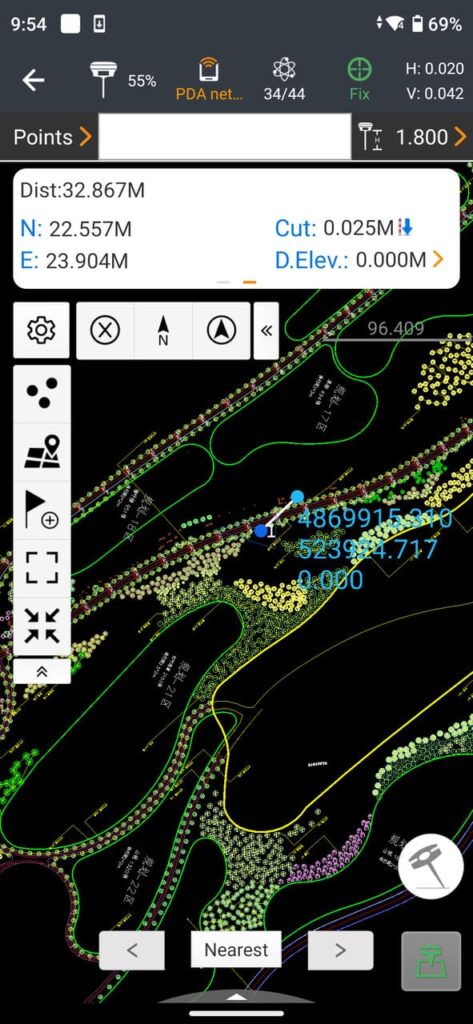 Ecran de la tablette LT800 avec l'application Landstar